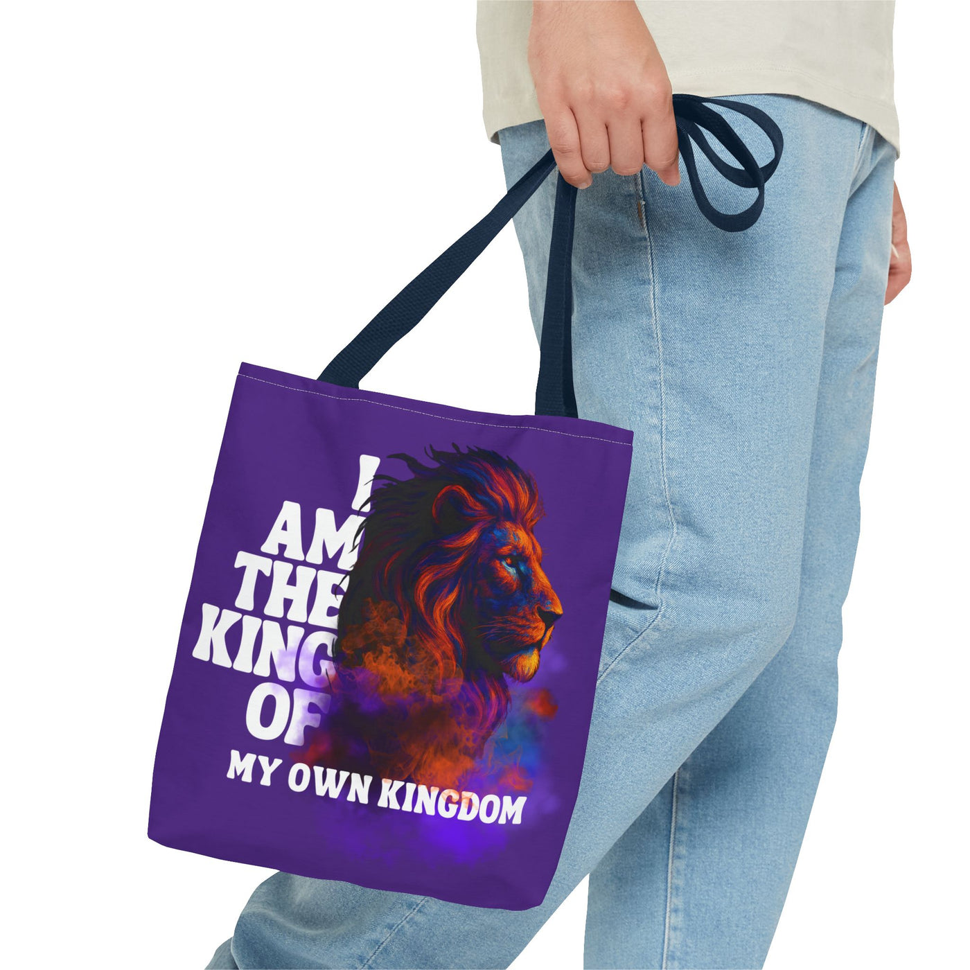 Regal Lion Tote Bag - I Am the King of My Own Kingdom, Canvas Bag,