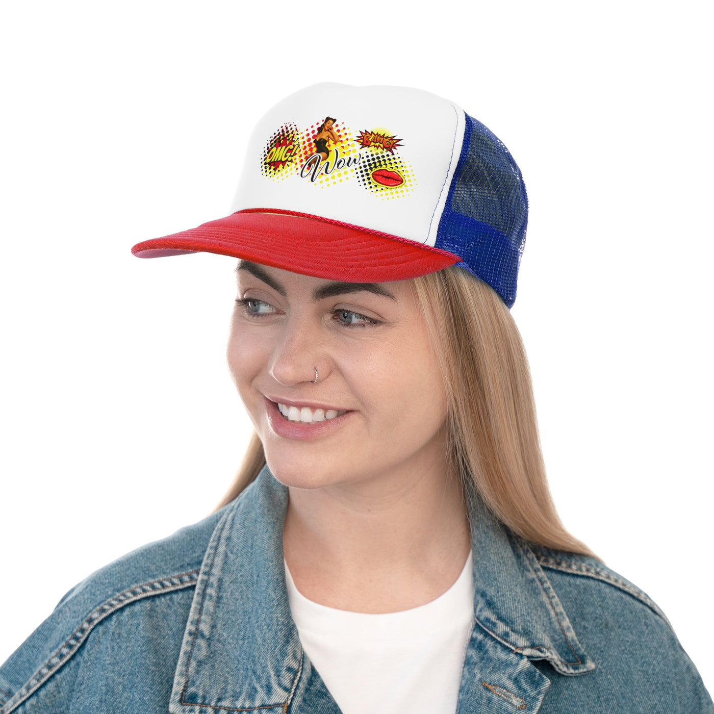 Fun Pop Art Trucker Cap - OMG! Wow! Comic Style Hat 