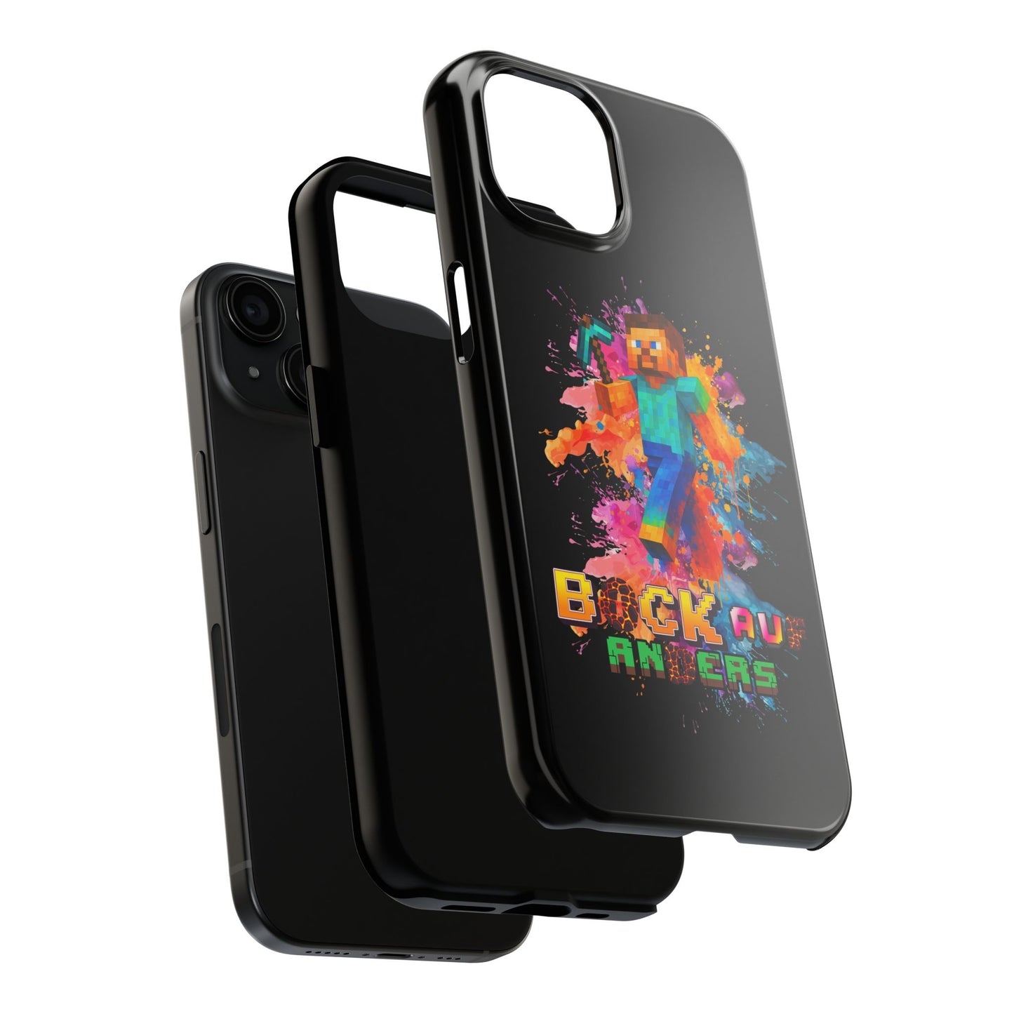 Minecraft Inspired Tough Phone Case - Handyhülle  "Bock auf anders" Colorful Gamer Design