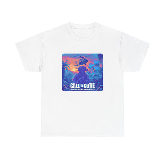 Retro Call of Cutie Unisex Oversized Boxy Tee - Chill Vibes for Game Lovers 