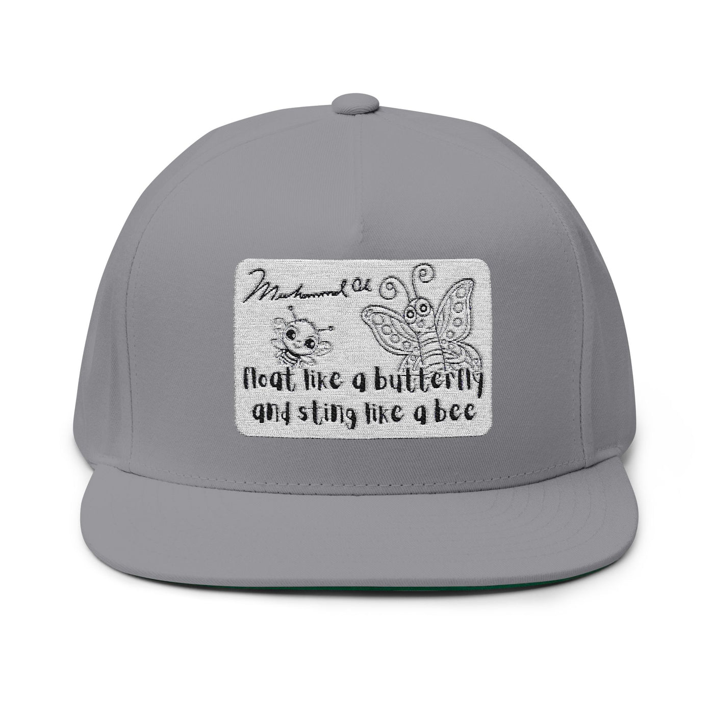 Butterfly and Bee Muhammad Ali Flat Bill Cap | Trendy Snapback Hat