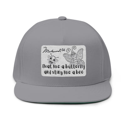 Butterfly and Bee Muhammad Ali Flat Bill Cap | Trendy Snapback Hat