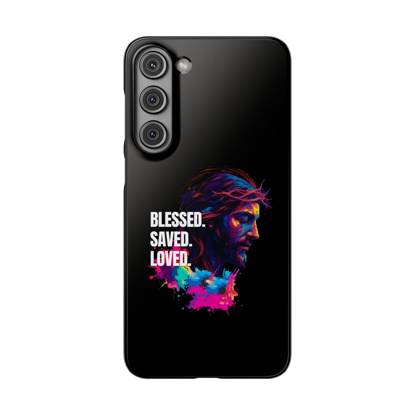 Blessed Saved Loved -  Snap Case Handyhülle - Jesus