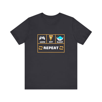 Gamer's motto shirt: Eat, Sleep, Game, Repeat T-shirt