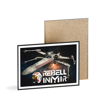 Star Wars X-Wing Fighter Poster with Wooden Frame - Rebel Inyir Decor