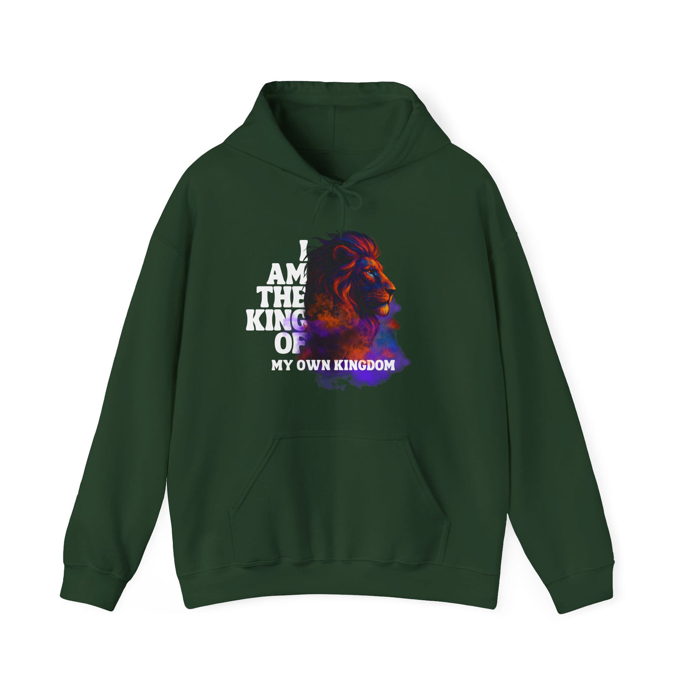 Inspirational Lion Hoodie "i am the king of my kingdom"