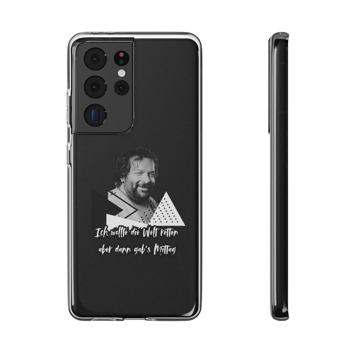 Handyhülle Unique Phone Cover, Ich wollte die Welt retten, dann gabs Mittag