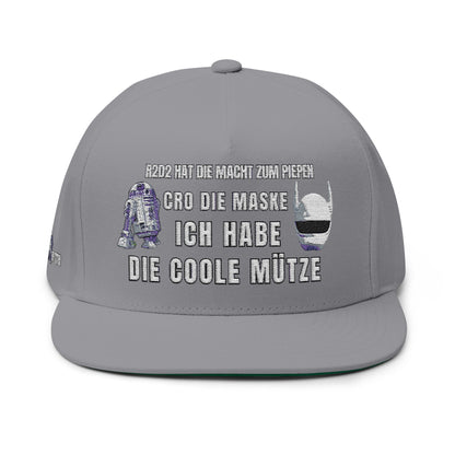 Flat Bill Cap with Fun Embroidery  R2D2 - Cro - & ICH