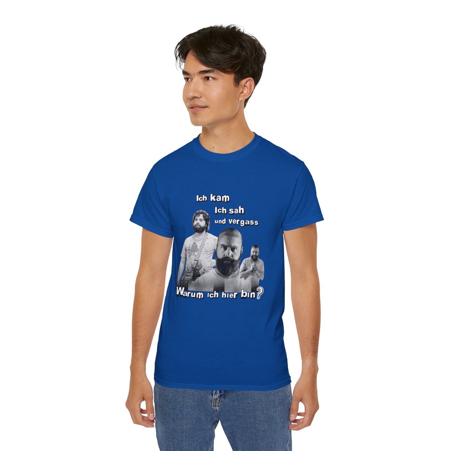 T ShirtUnisex Witz  Alan Garner– Ich kam ich sah und vergaß - Warum ich hier bin!