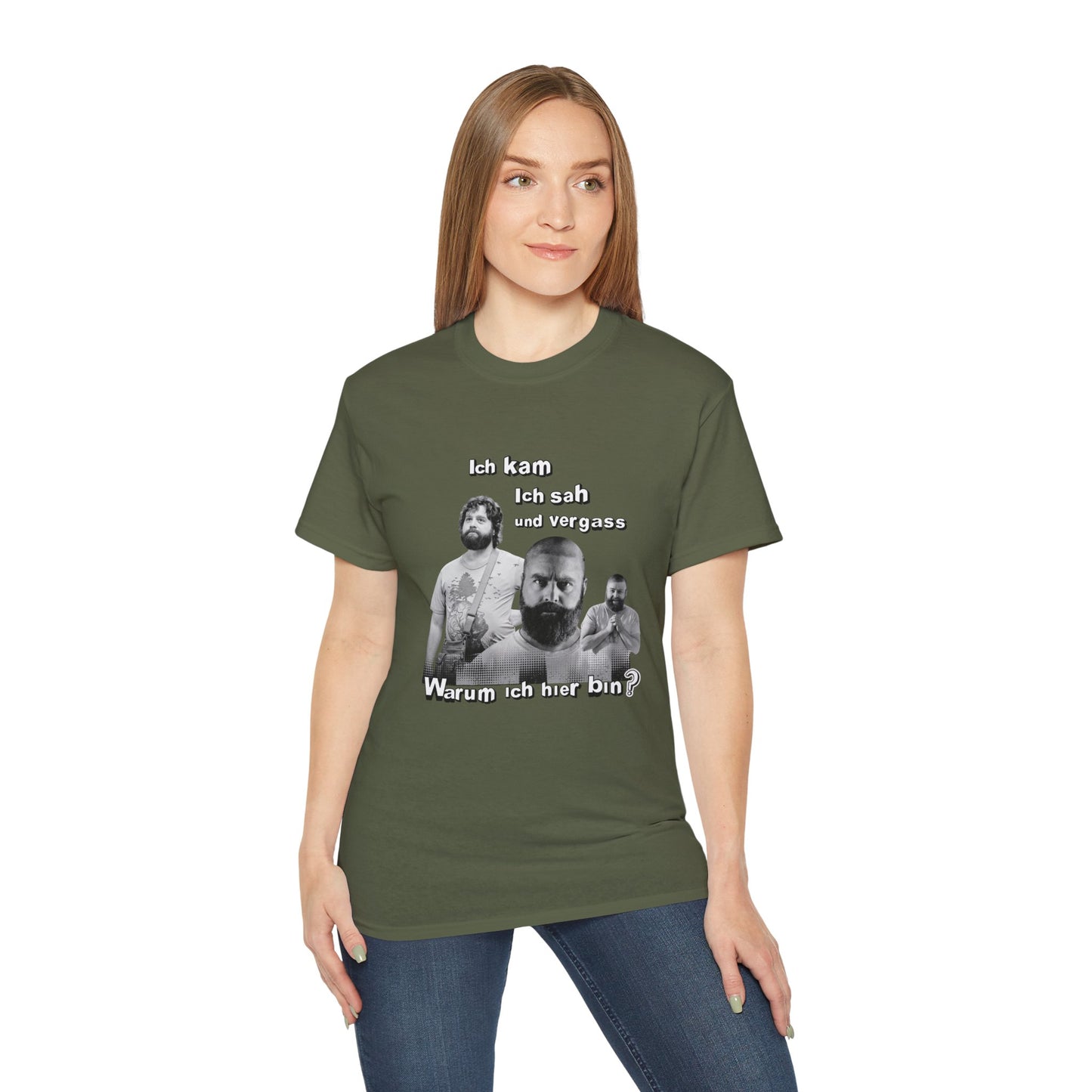 T ShirtUnisex Witz  Alan Garner– Ich kam ich sah und vergaß - Warum ich hier bin!