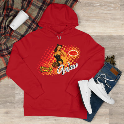 Retro Pin-Up Queen Hooded Sweatshirt - 'Wow' Graphic