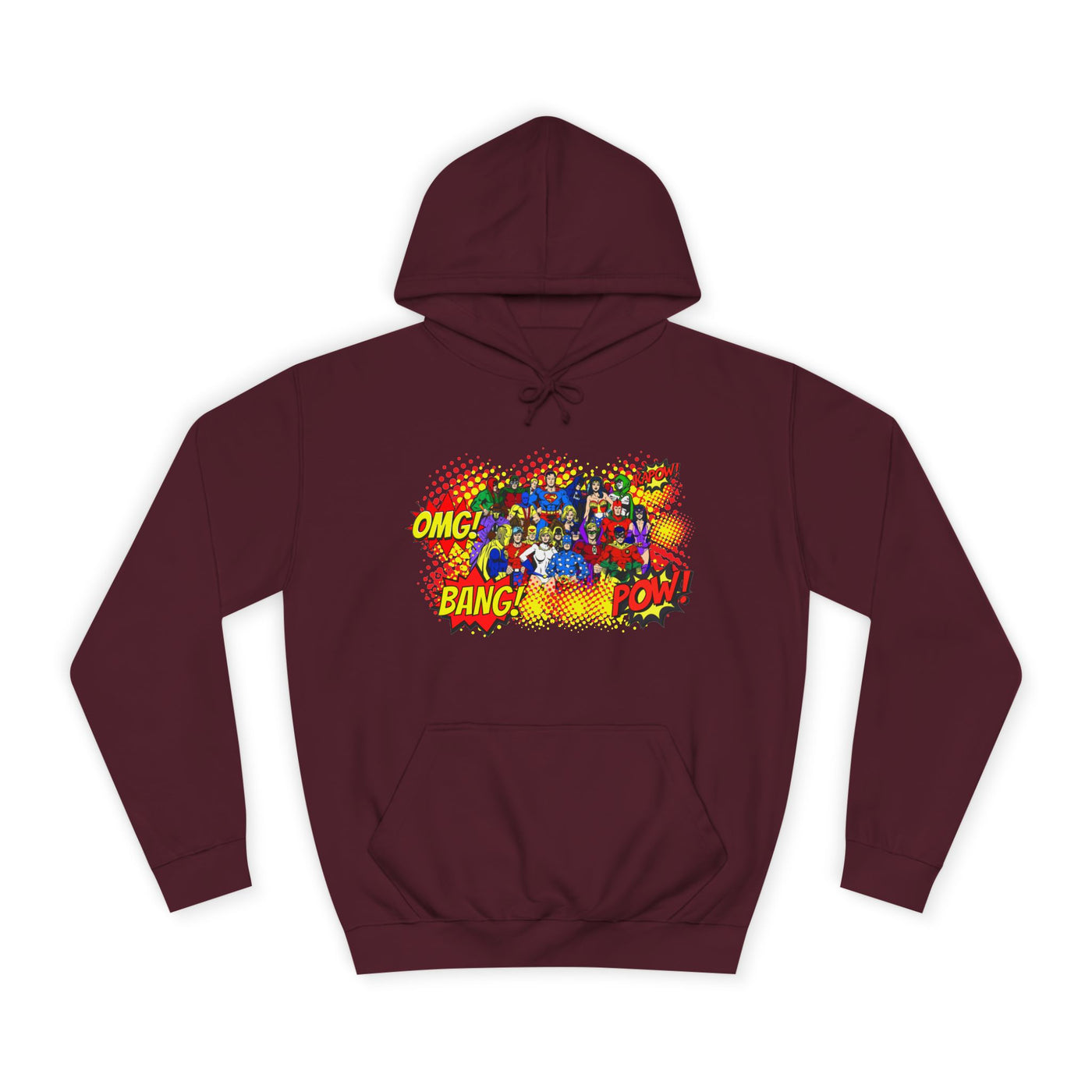 Superhero Graphic Hoodie, Unisex College Sweatshirt, Marvel DC Fans Apparel, Comic Book Lover Gift, Fun Cosplay Outfit