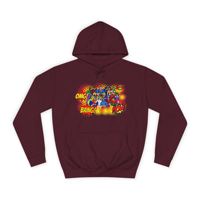 Superhero Graphic Hoodie, Unisex College Sweatshirt, Marvel DC Fans Apparel, Comic Book Lover Gift, Fun Cosplay Outfit