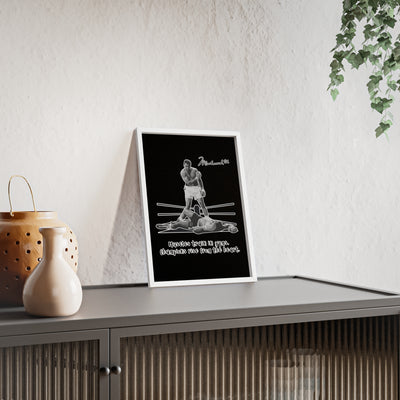 Boxing Inspired Wall Art Poster with Wooden Frame - Muhammad Ali 