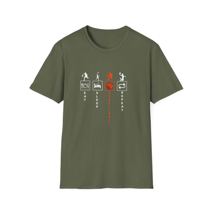 Basketball Life Unisex T-Shirt - Eat, Sleep, Basketball, Repeat