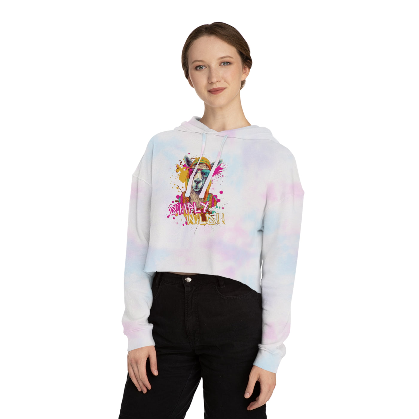 Urban Wilds Crop Hoodie - Colorful Graffiti Inspired Design
