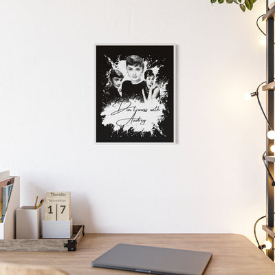 Audrey Hepburn Classic Poster with Wooden Frame - 'Don't Mess with Audrey'