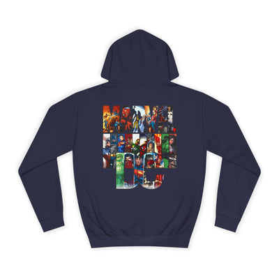 Superhero Graphic Hoodie, Unisex College Sweatshirt, Marvel DC Fans Apparel, Comic Book Lover Gift, Fun Cosplay Outfit