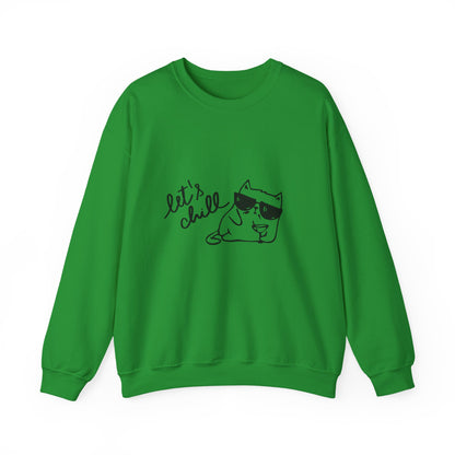 Let's Chill Cat Sweatshirt - Unisex Garment-Dyed Pullover for Cozy Days