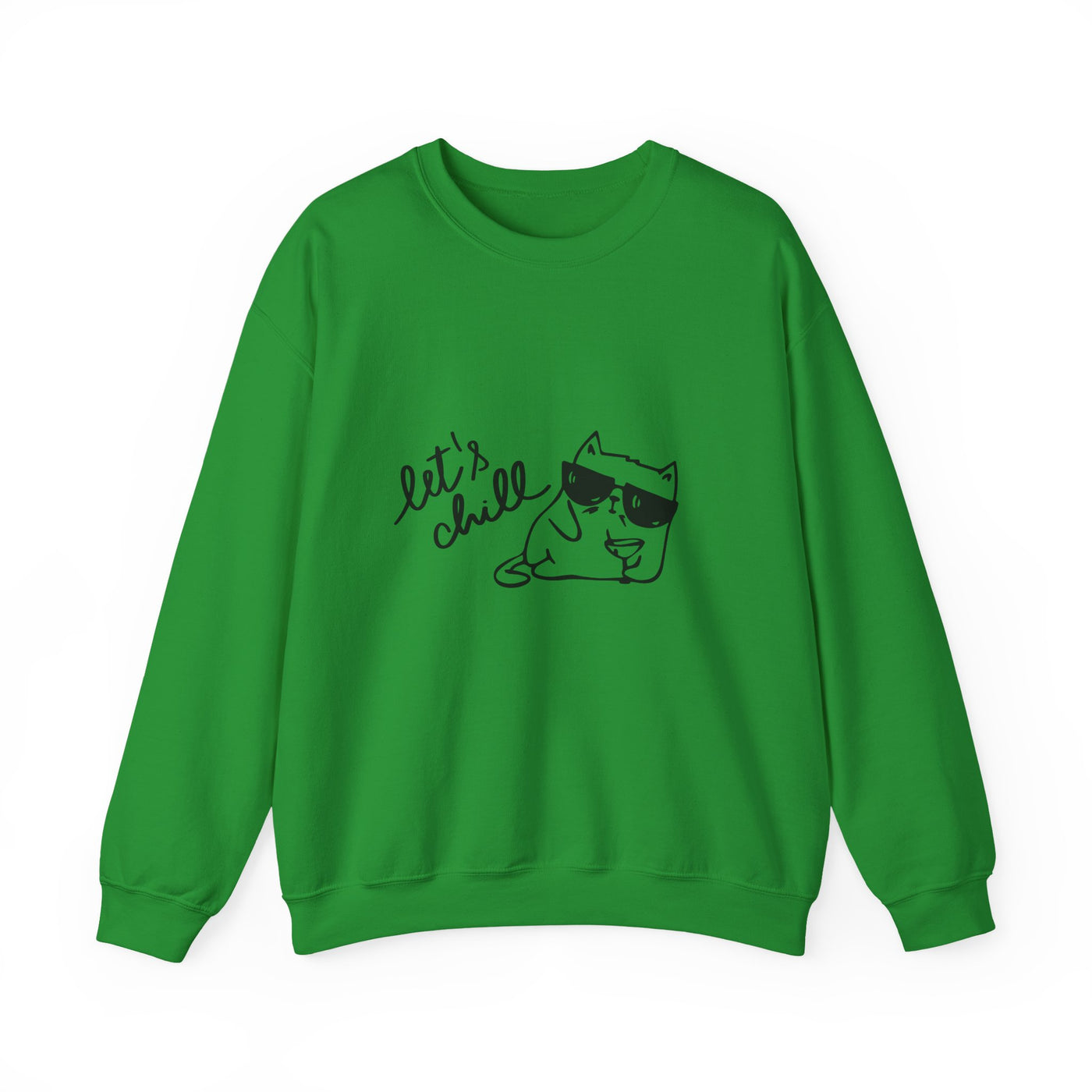 Let's Chill Cat Sweatshirt - Unisex Garment-Dyed Pullover for Cozy Days