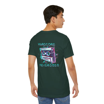 Techno - Hardcore Never Dies - Retro Graphic Tee, 90s Aesthetic Shirt unisex