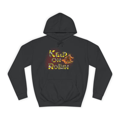 'Keep On Rollin' Design Unisex College Hoodie Flintstones Feuerstein