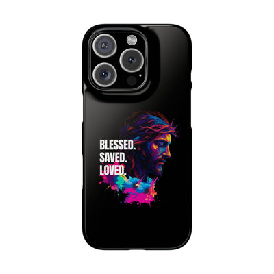 Blessed Saved loved - Snap Case - Jesus