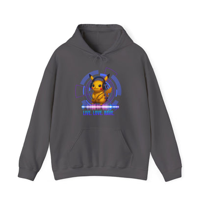 Rave Hoddie, Live Love Rave - Techno - Pokemon