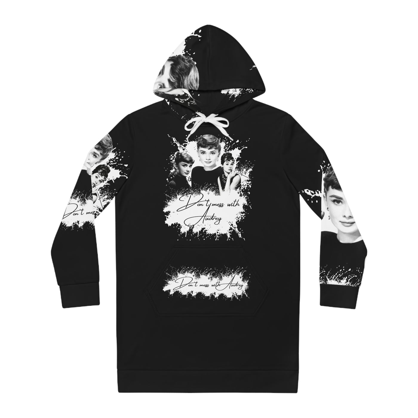 Audrey Hepburn Graphic Hoodie Dress - Stylish & Cozy Women's Fashion