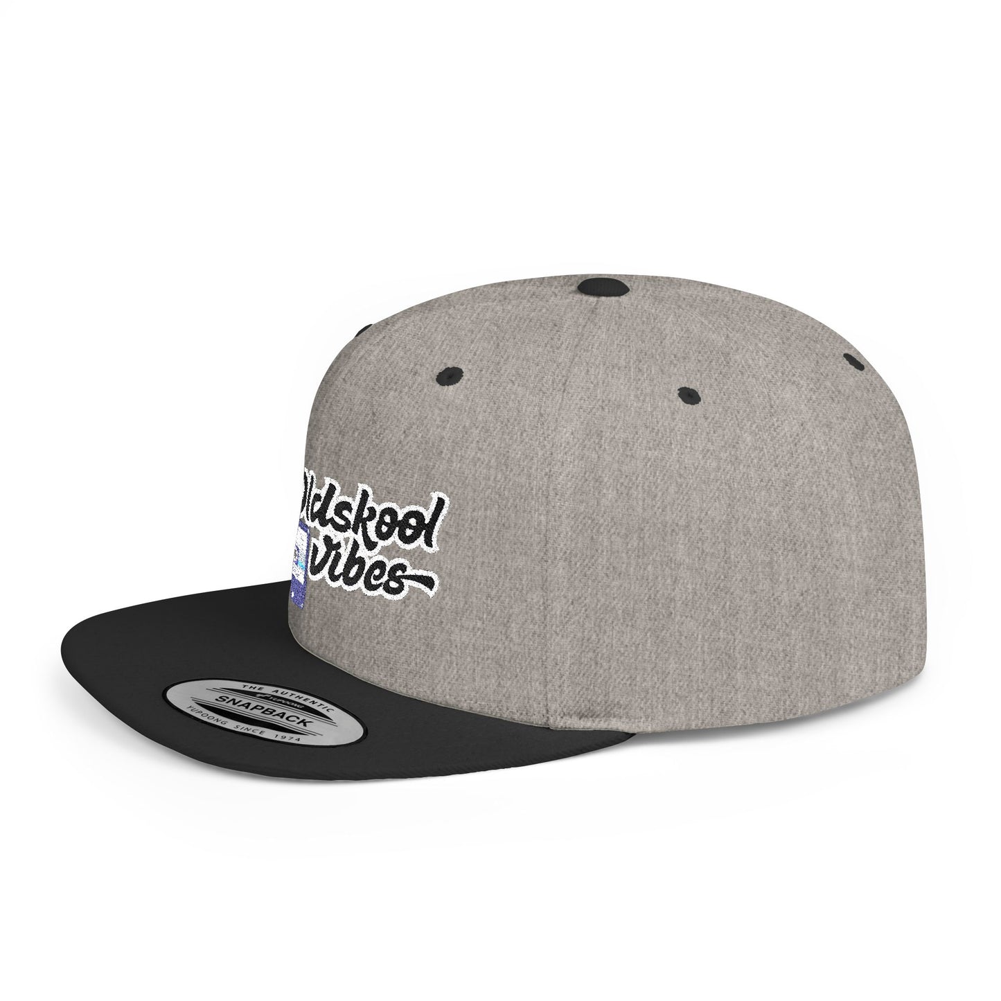 Oldschool Vibes Flat Bill Snapback Cap | Retro Style Hat for Casual Wear