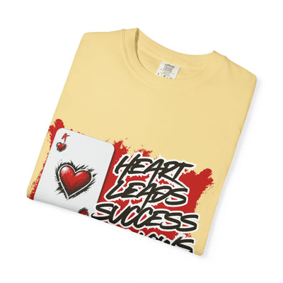 Heart Leads Success Unisex Heavy Cotton Tee | Graphic Tee | Casual Wear | Gift for Gamers | Inspirational Fashion | Streetwear