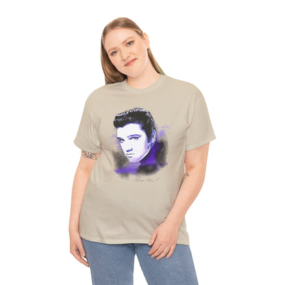 Elvis Portrait Unisex Heavy Cotton Tee - Retro Music Fan Gift