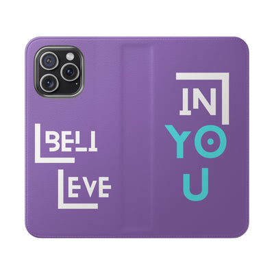 Handyhülle - inspirational Flip Case - 'Believe in You' Phone Cover