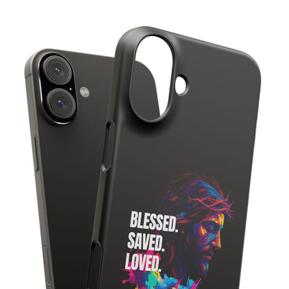 Blessed Saved Loved -  Snap Case Handyhülle - Jesus