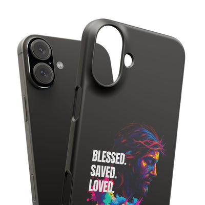 Blessed Saved loved - Snap Case - Jesus
