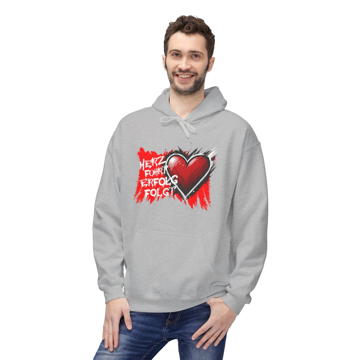 Herz führt Erfolg folgt Hoodie