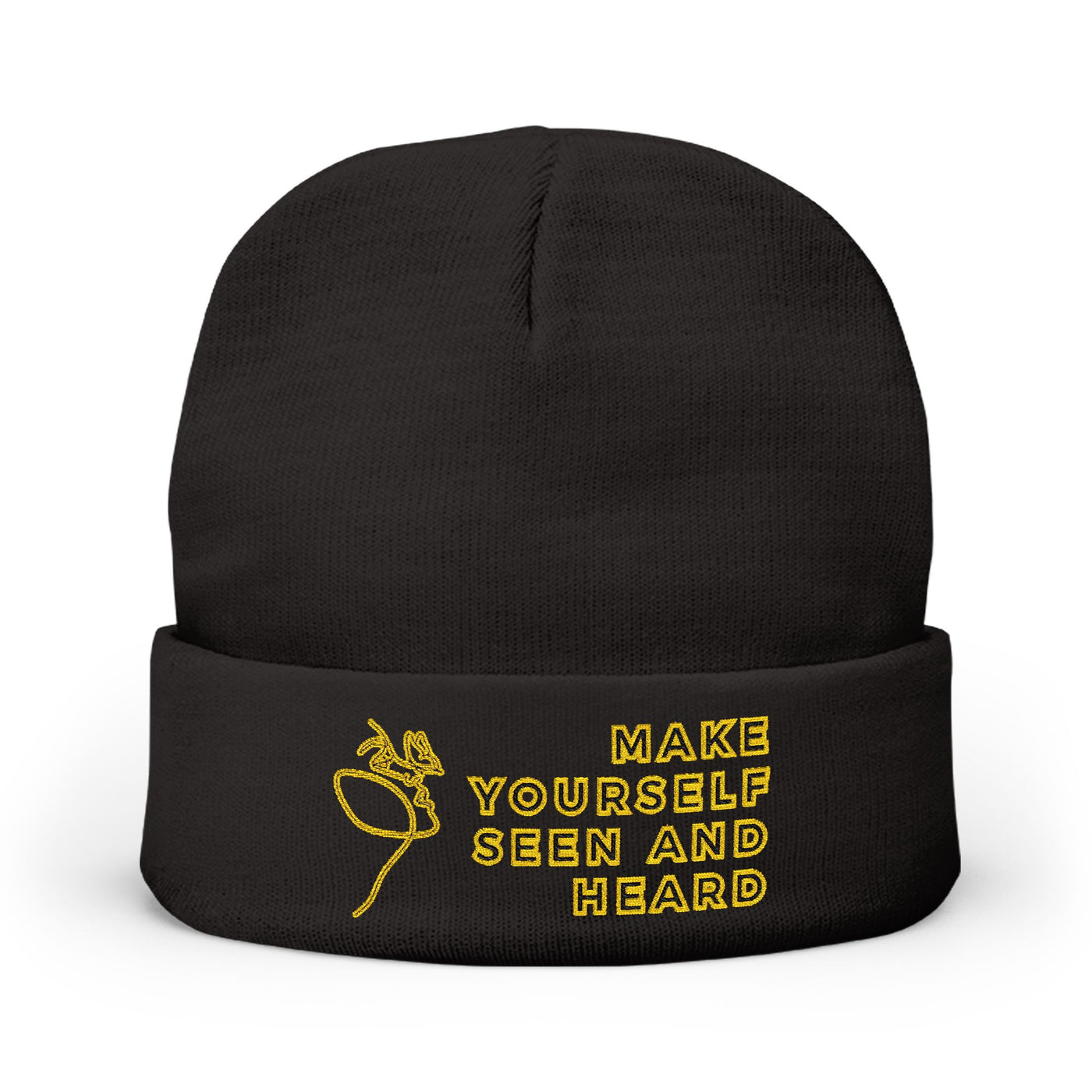 Make yourself seen and heard - Beanie, Knit Beanie, Custom Beanie Hat