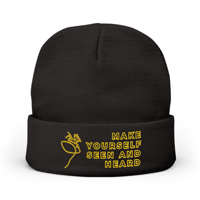 Make yourself seen and heard - Beanie, Knit Beanie, Custom Beanie Hat