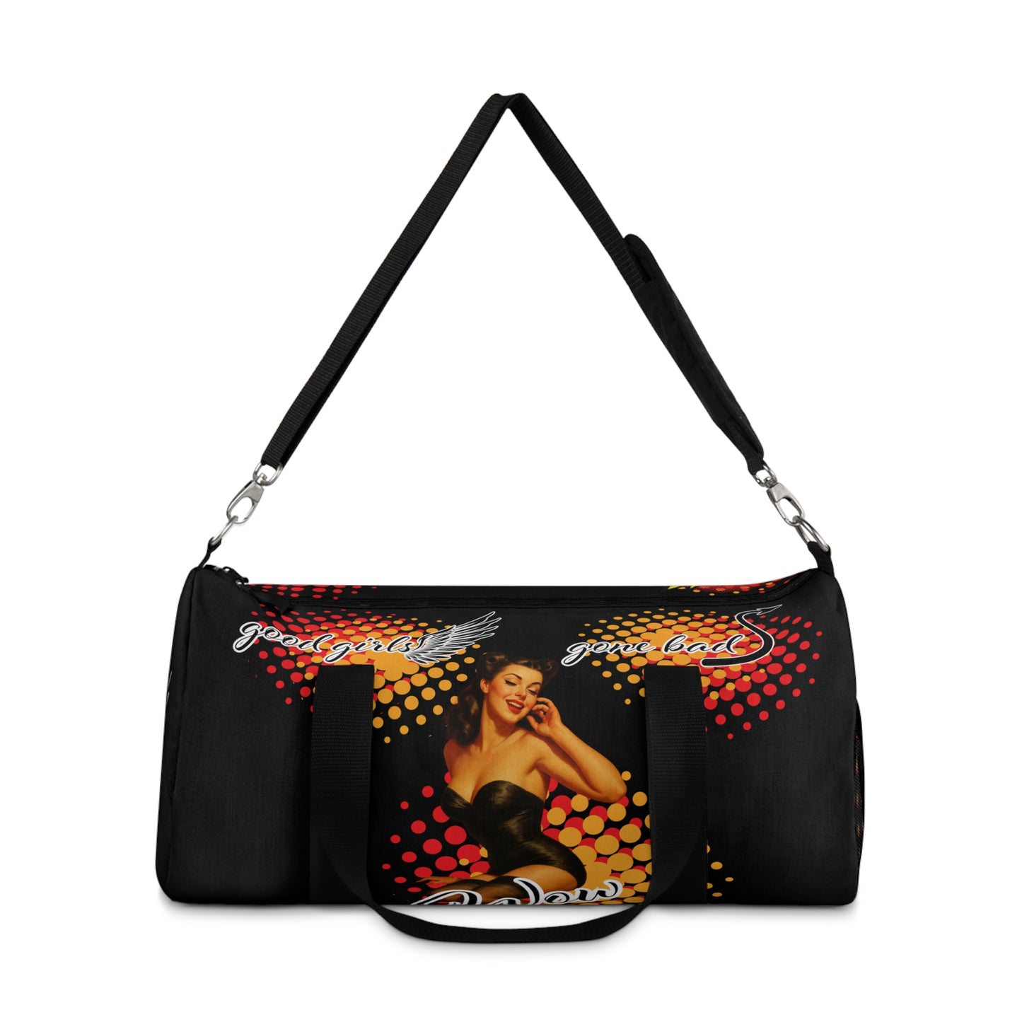 Vintage Pin-Up Duffel Bag for Gym &amp; Travel – Retro Style with Good Vibes
