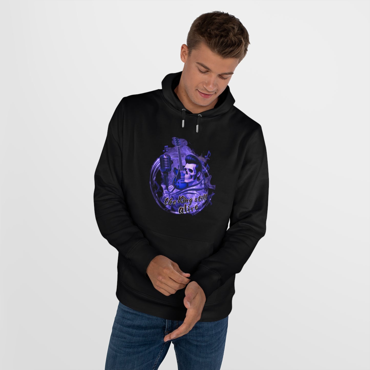 Rock 'n' Roll King Hooded Sweatshirt - 'The King Still Alive' Graphic