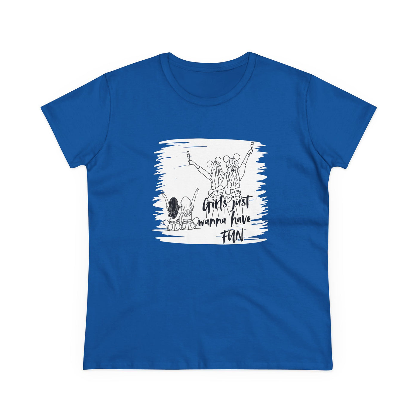 Girls Just Wanna Have Fun Cotton Tee - Women's Midweight Casual Shirt