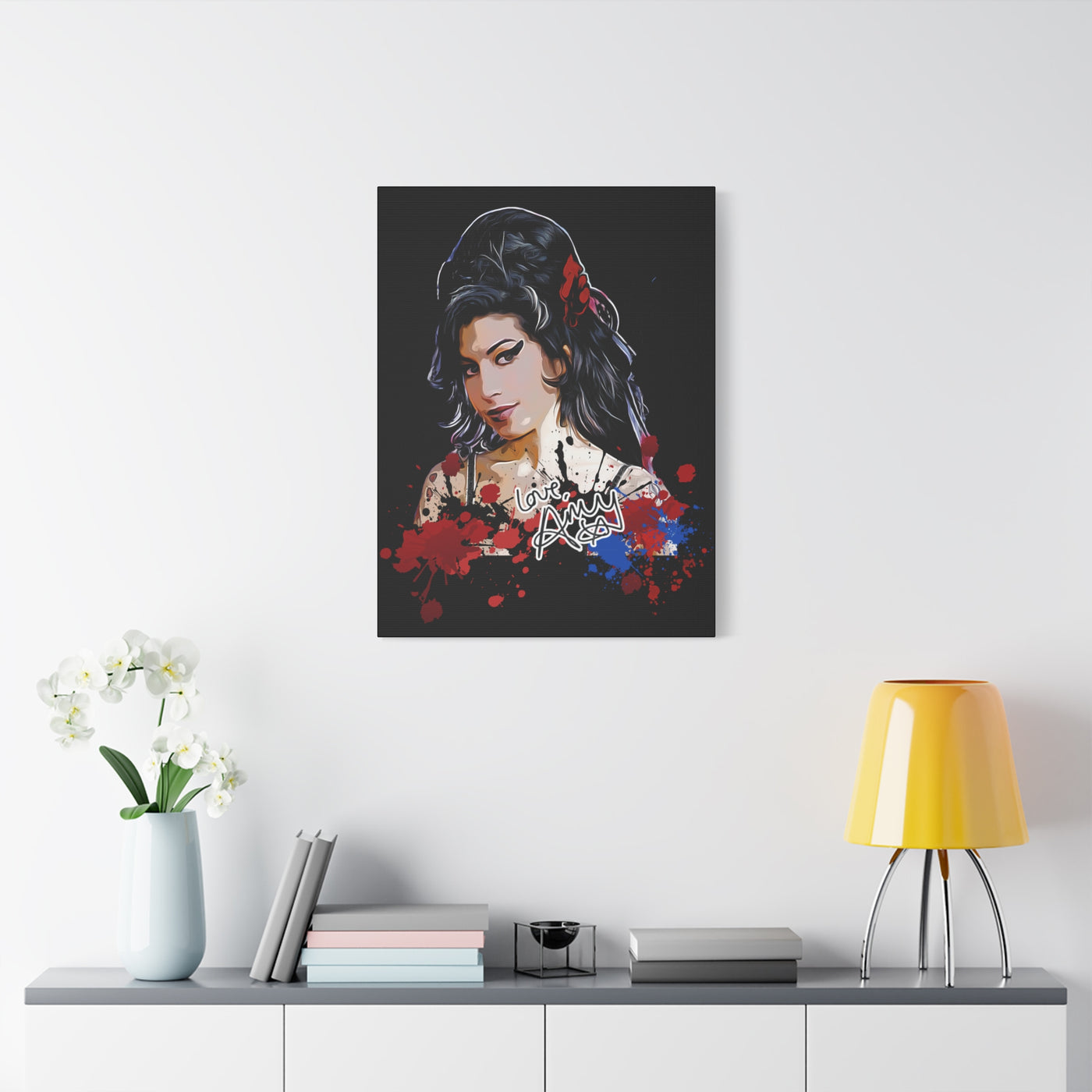 Amy Winehouse Art Canvas - Stretched Wall Decor with Signature