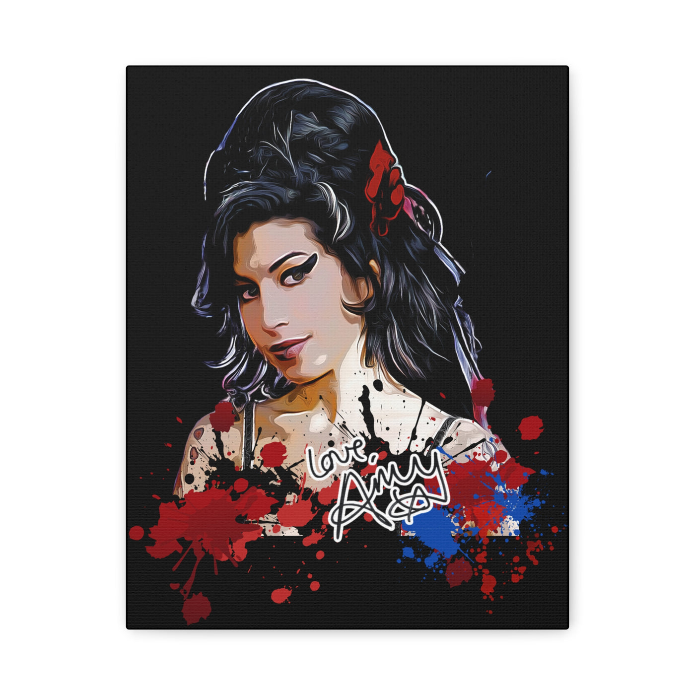 Amy Winehouse Art Canvas - Stretched Wall Decor with Signature