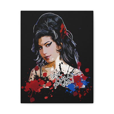 Amy Winehouse Art Canvas - Stretched Wall Decor with Signature