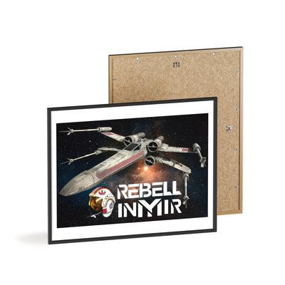 Star Wars X-Wing Fighter Poster with Wooden Frame - Rebel Inyir Decor