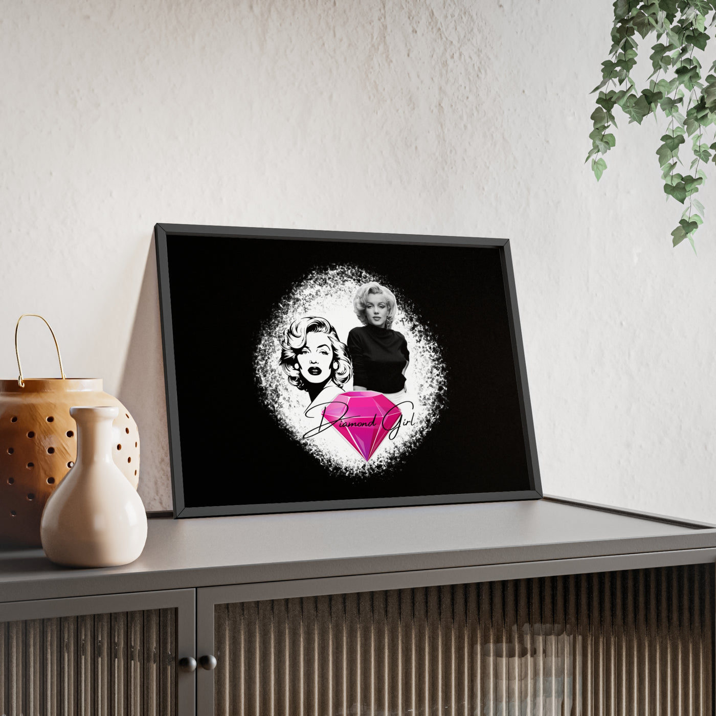 Vintage Marilyn Monroe Poster with Wooden Frame