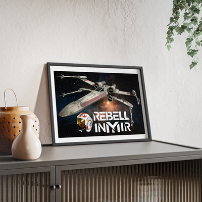 Star Wars X-Wing Fighter Poster with Wooden Frame - Rebel Inyir Decor