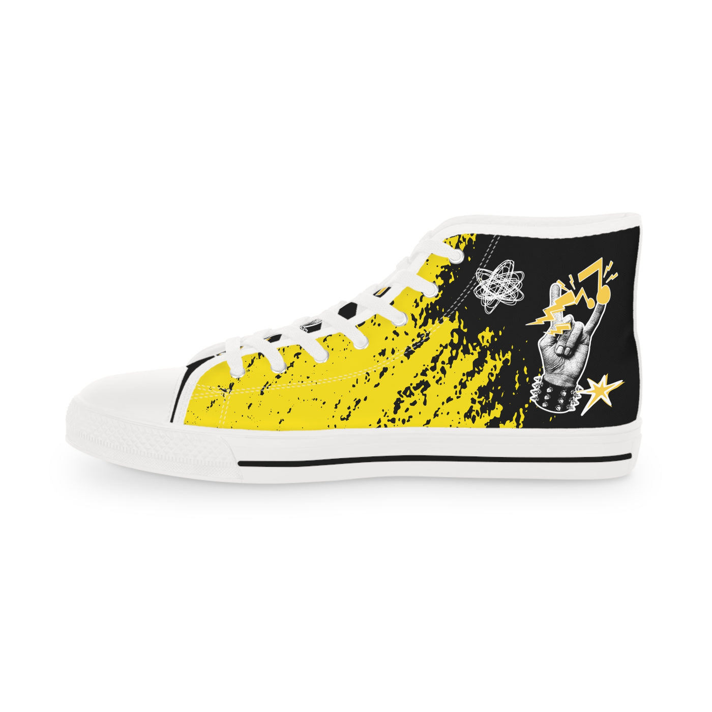 Trendy high top sneakers "louder than manowar" sneakers