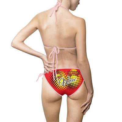 Vibrant Women's Bikini Swimsuit with Bold Graphic Design