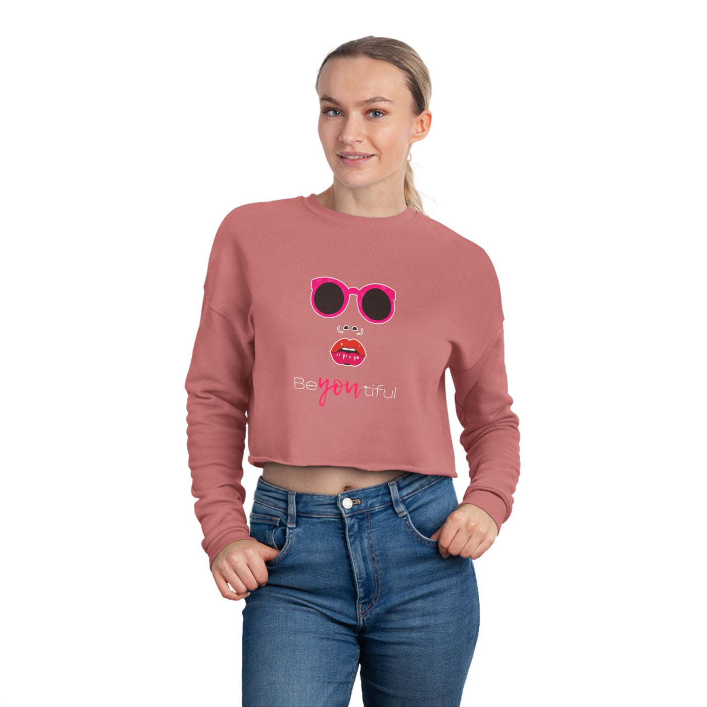 Chic Cropped Sweatshirt - Be You, Be Beautiful, Trendy Apparel, Gifts for Her, Casual Style, Fashion Statement